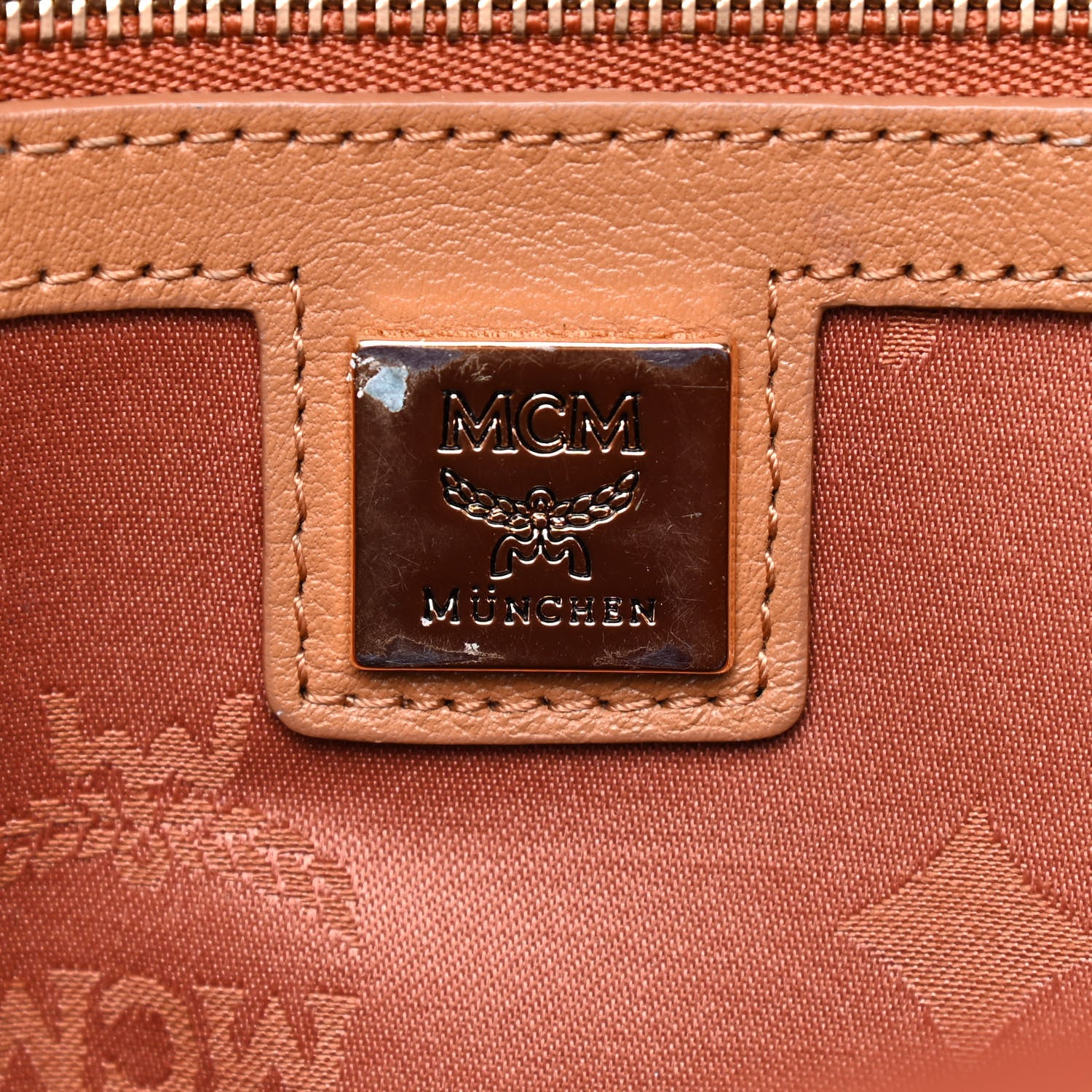 MCM Visetos Studded Medium Dual Stark Backpack Cognac 5 of 8