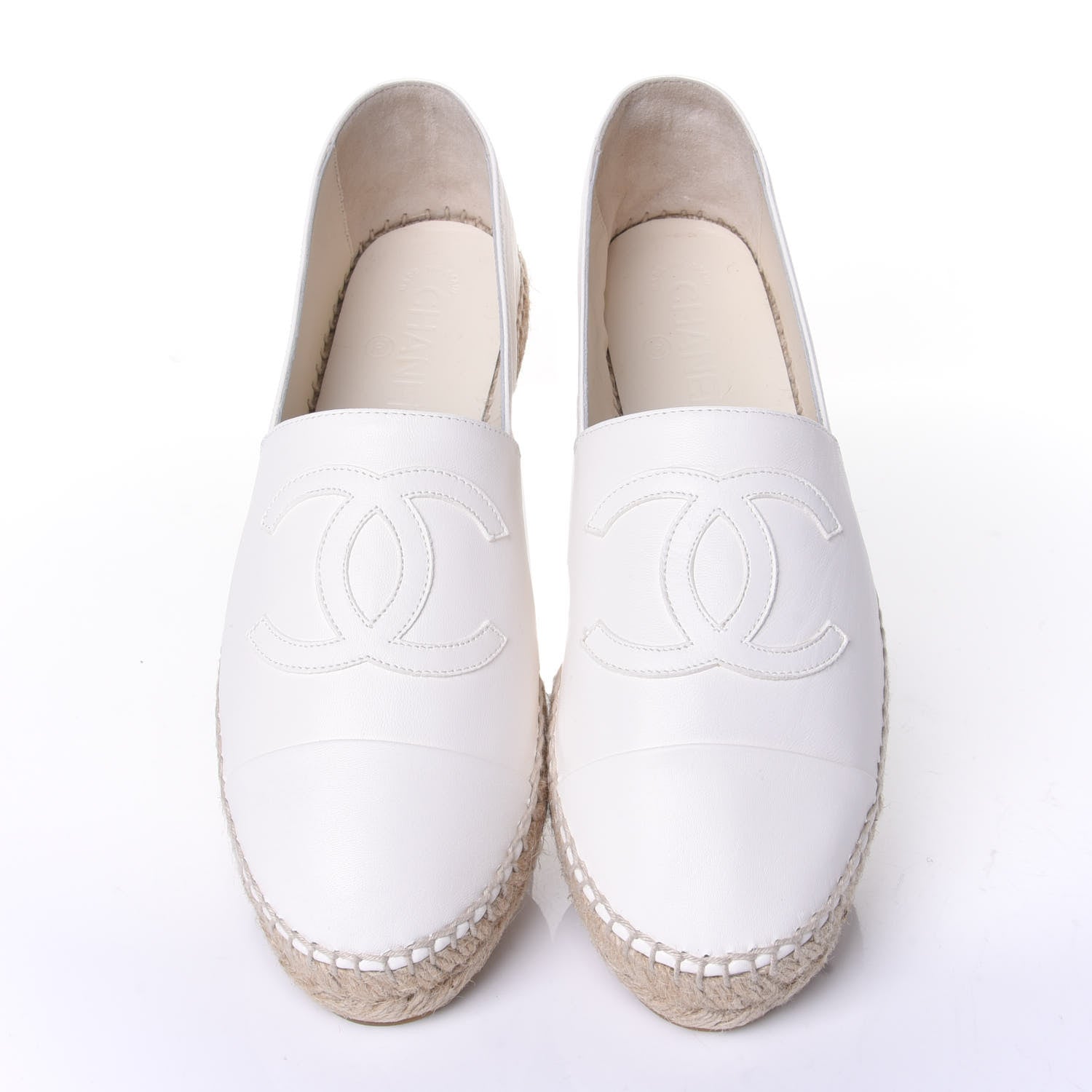 Chanel Lambskin CC Espadrilles 41 White 5 of 11
