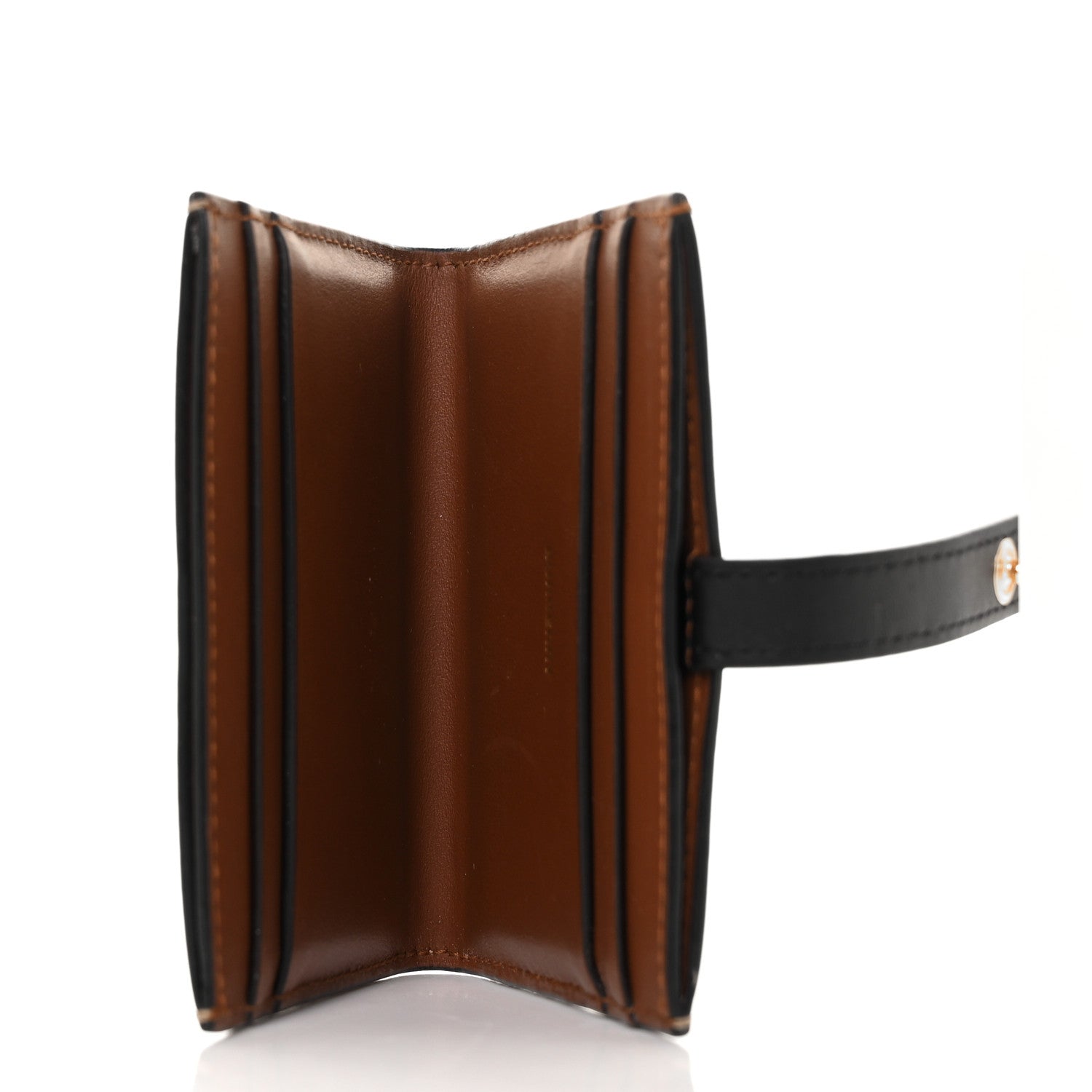 Burberry E-Canvas Calfskin Icon Stripe Folding Card Case Archive Black 5 of 8