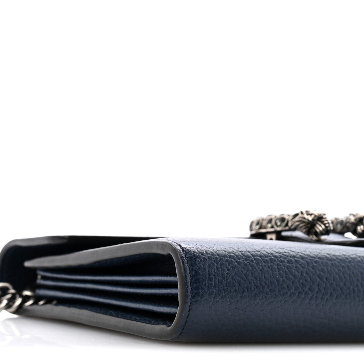 Gucci Dollar Calfskin Crystal Mini Dionysus Chain Wallet Blue Agata Black Diamond 9 of 10
