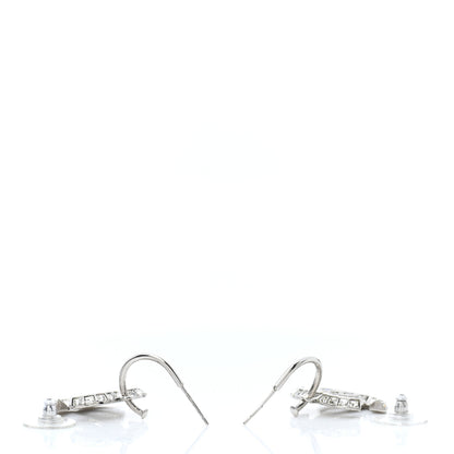 Chanel Baguette Crystal CC Dangle Earrings Silver 3 of 4