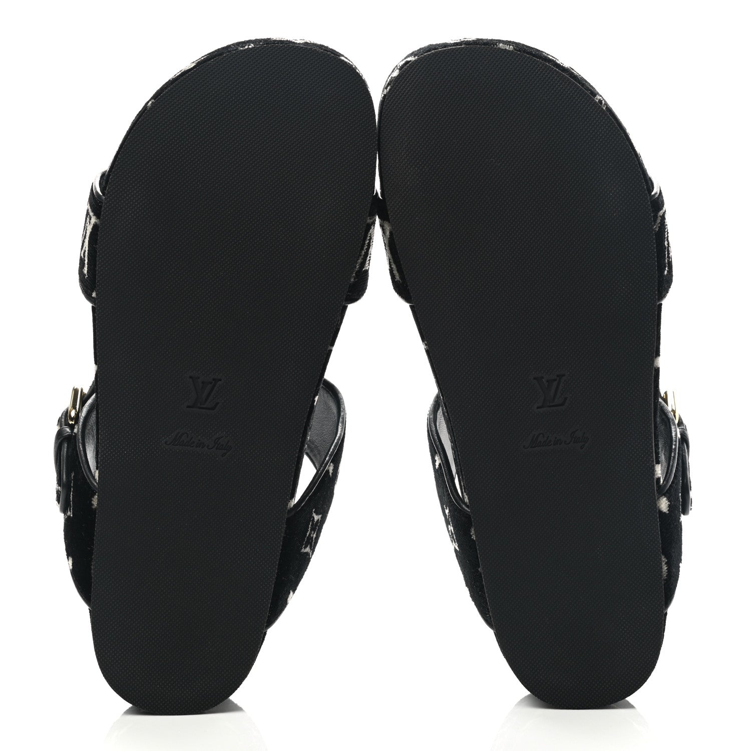 Louis Vuitton Velvet Monogram Jumbo Flatform Mule Sandals 39 Black White 5 of 8