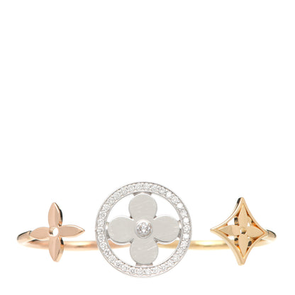Louis Vuitton 18K Yellow Pink White Gold Diamond Idylle Blossom Double Ring 52 6 1 of 4