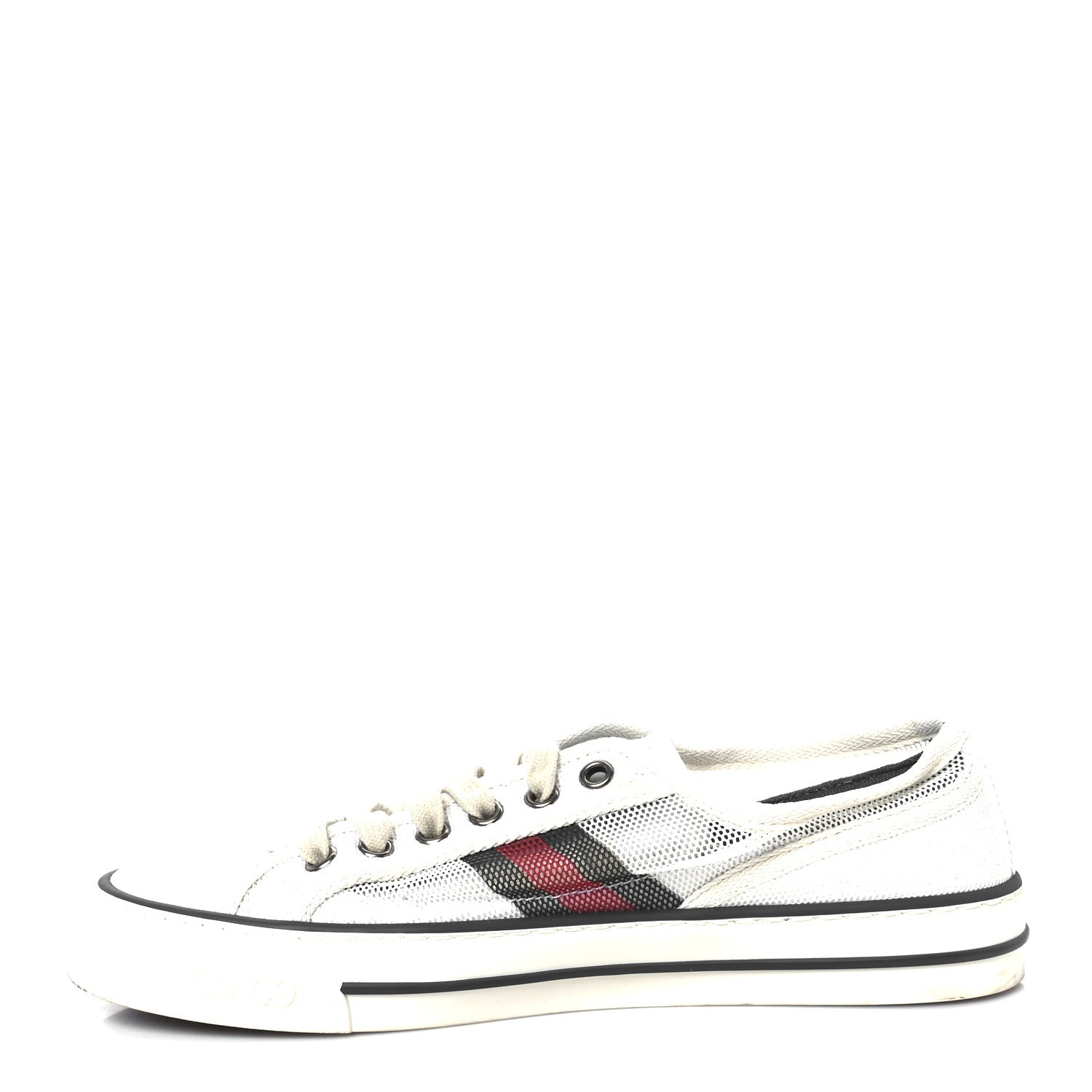 Gucci Mesh Web Womens 1977 Tennis Sneakers 37.5 Great White Mystic White 1 of 8