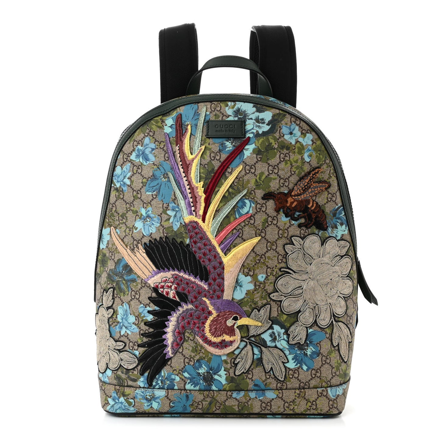 GG Supreme Monogram Blooms Bird Embroidered Dome Backpack