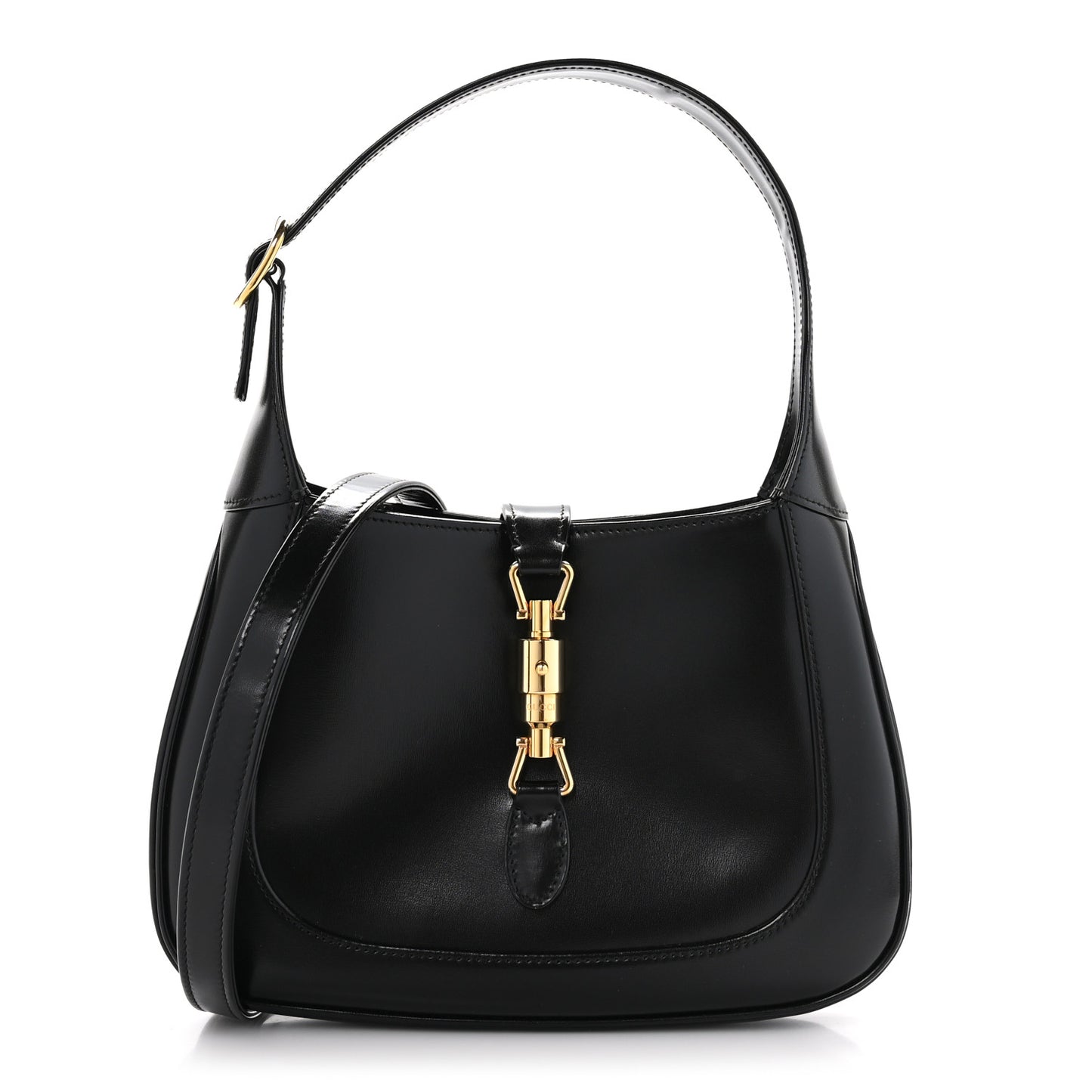Boarded Dyana Lux Calfskin Small Jackie 1961 Hobo Black