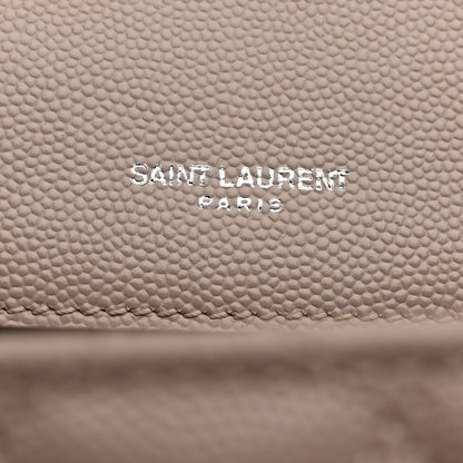 Saint Laurent Grain De Poudre Textured Mixed Matelasse Medium Triquilt Monogram Satchel Marble Pink 6 of 11