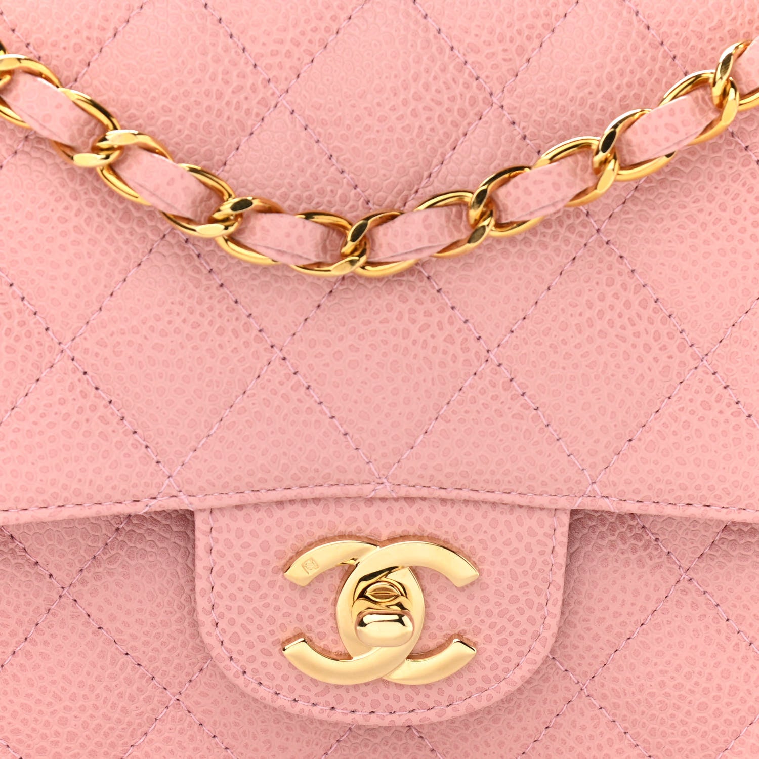 Chanel Caviar Quilted Medium Double Flap Pink 9 of 11