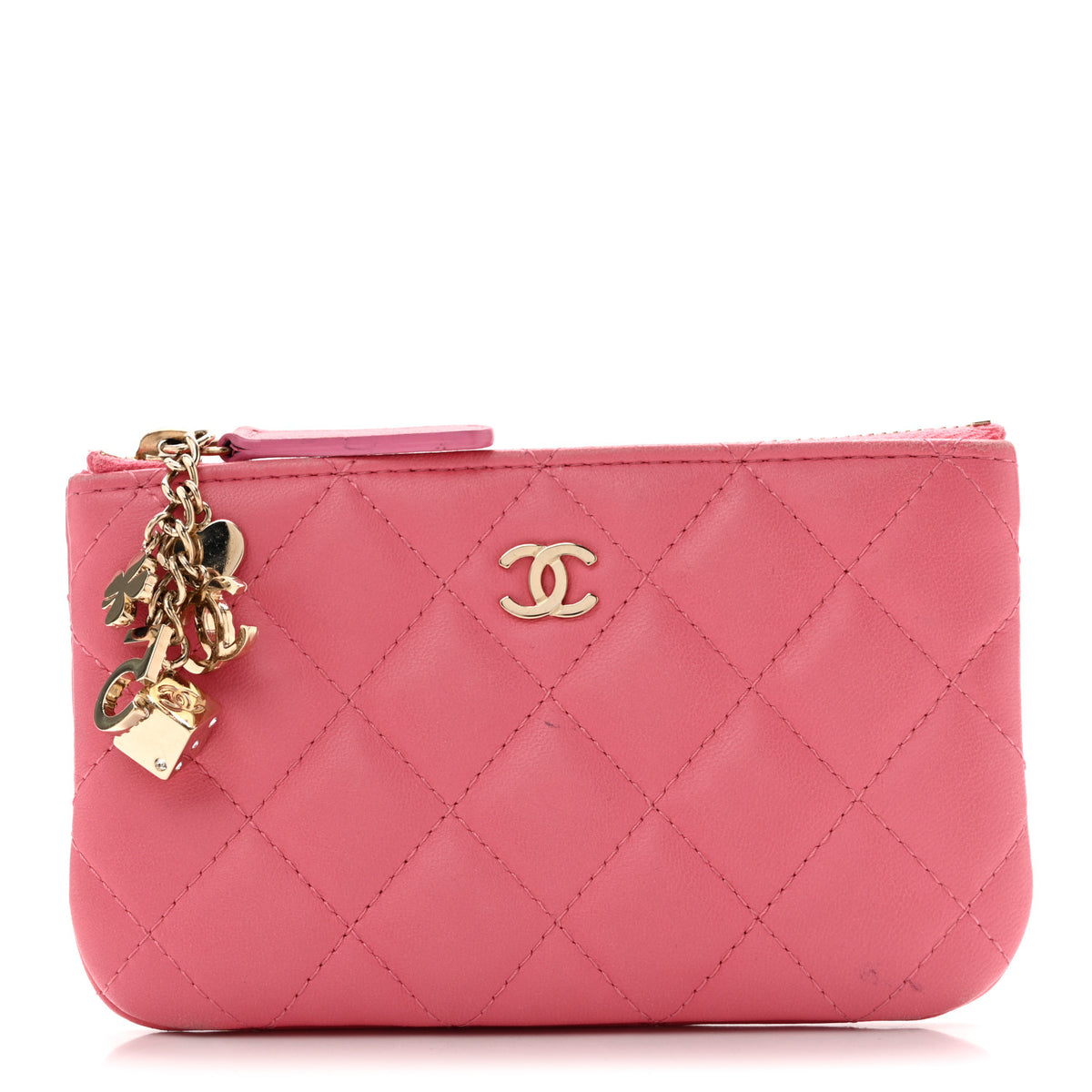 Chanel Lambskin Quilted Small Casino Cosmetic Case Pink 1 of 8