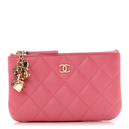 Chanel Lambskin Quilted Small Casino Cosmetic Case Pink 1 of 8
