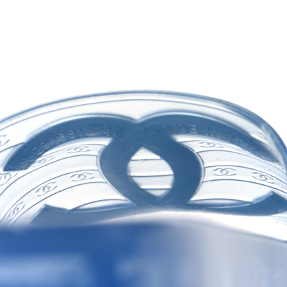 Chanel PVC Transparent CC Flat Slide Sandals 40 Blue 6 of 7
