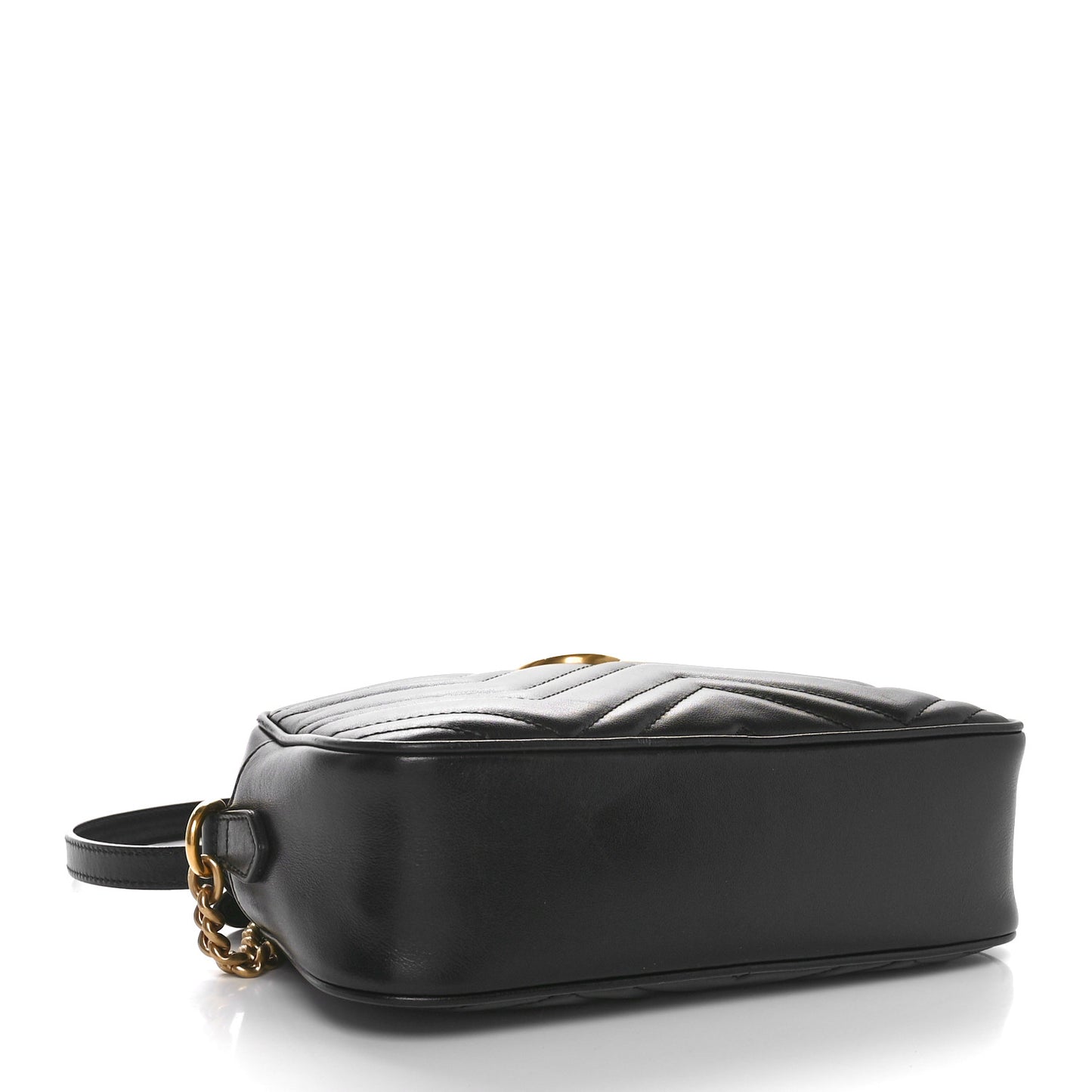 Calfskin Matelasse Small GG Marmont Chain Shoulder Bag Black