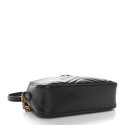 Gucci Calfskin Matelasse Small GG Marmont Chain Shoulder Bag Black 4 of 11