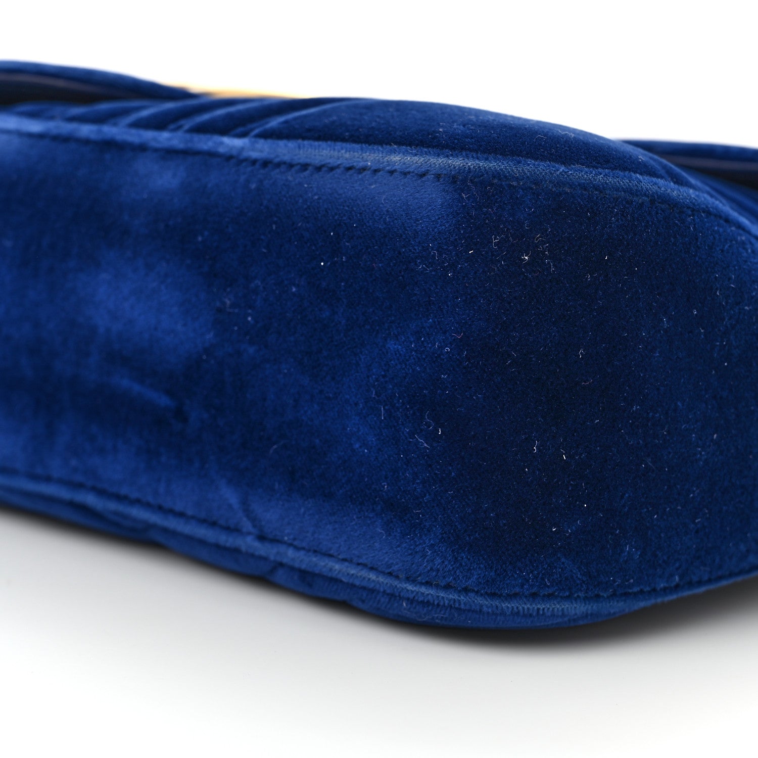 Gucci Velvet Matelasse Medium GG Marmont Shoulder Bag Cobalt Blue 11 of 14