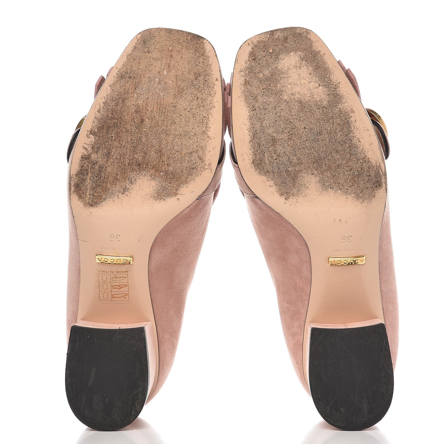Suede GG Marmont Fringe Loafer Pumps 36 Blush
