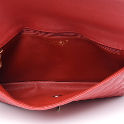 Chanel Caviar Quilted Flap Clutch Red 5 of 9