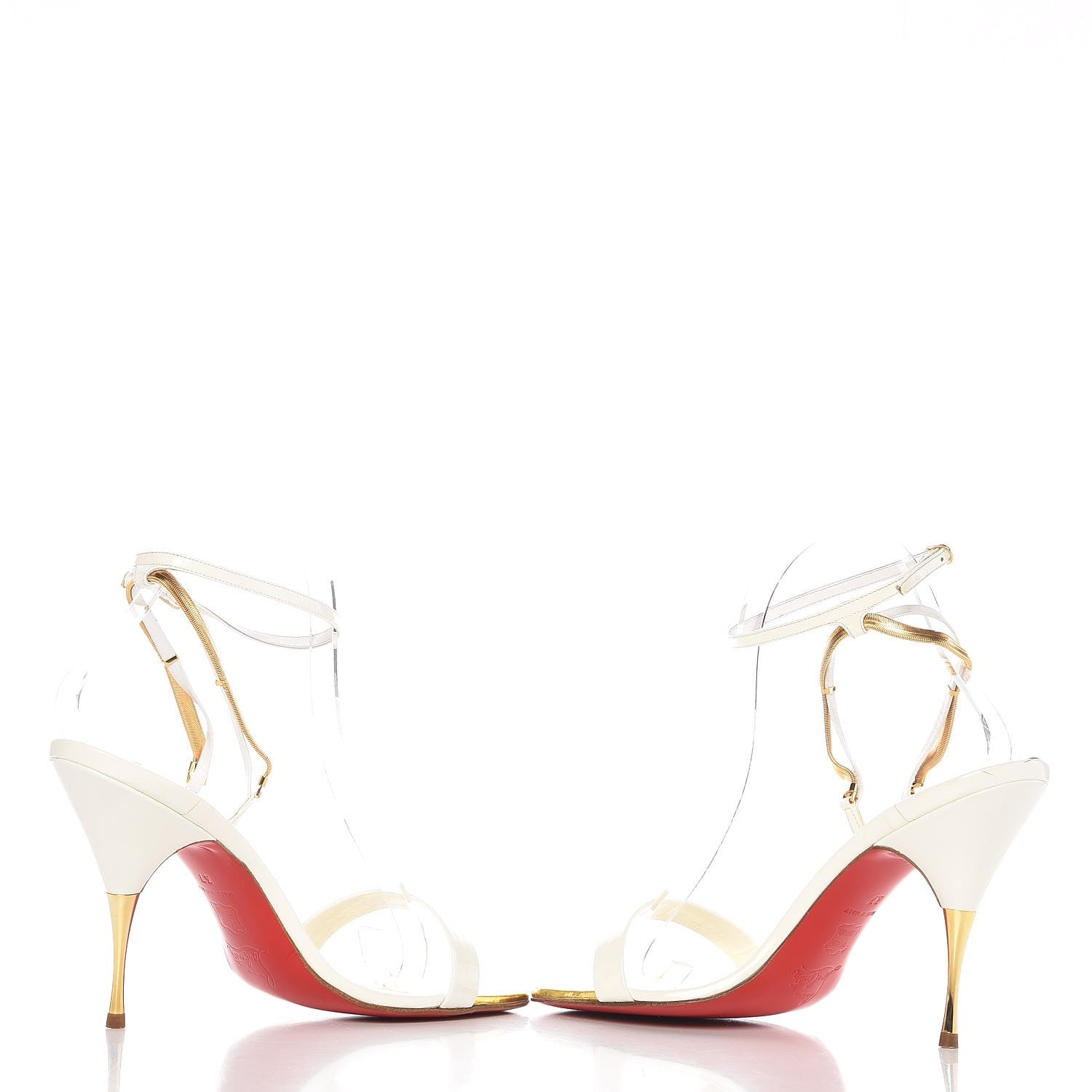 Christian Louboutin Patent Diskoteka Sandals 37 White Gold 6 of 10