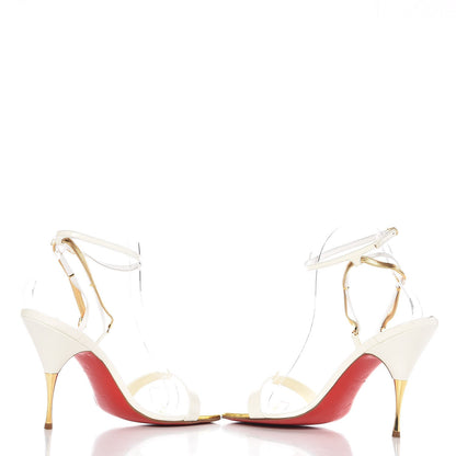 Christian Louboutin Patent Diskoteka Sandals 37 White Gold 6 of 10