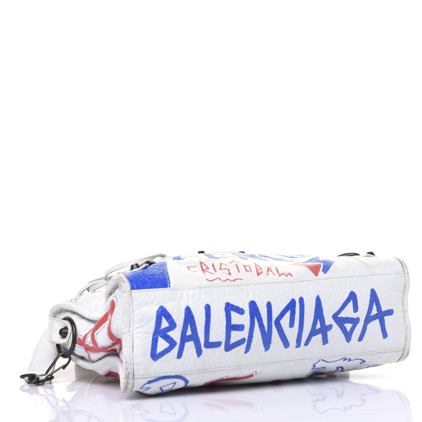 Agneau Graffiti All Over Classic Hardware S City White Bleu Rouge