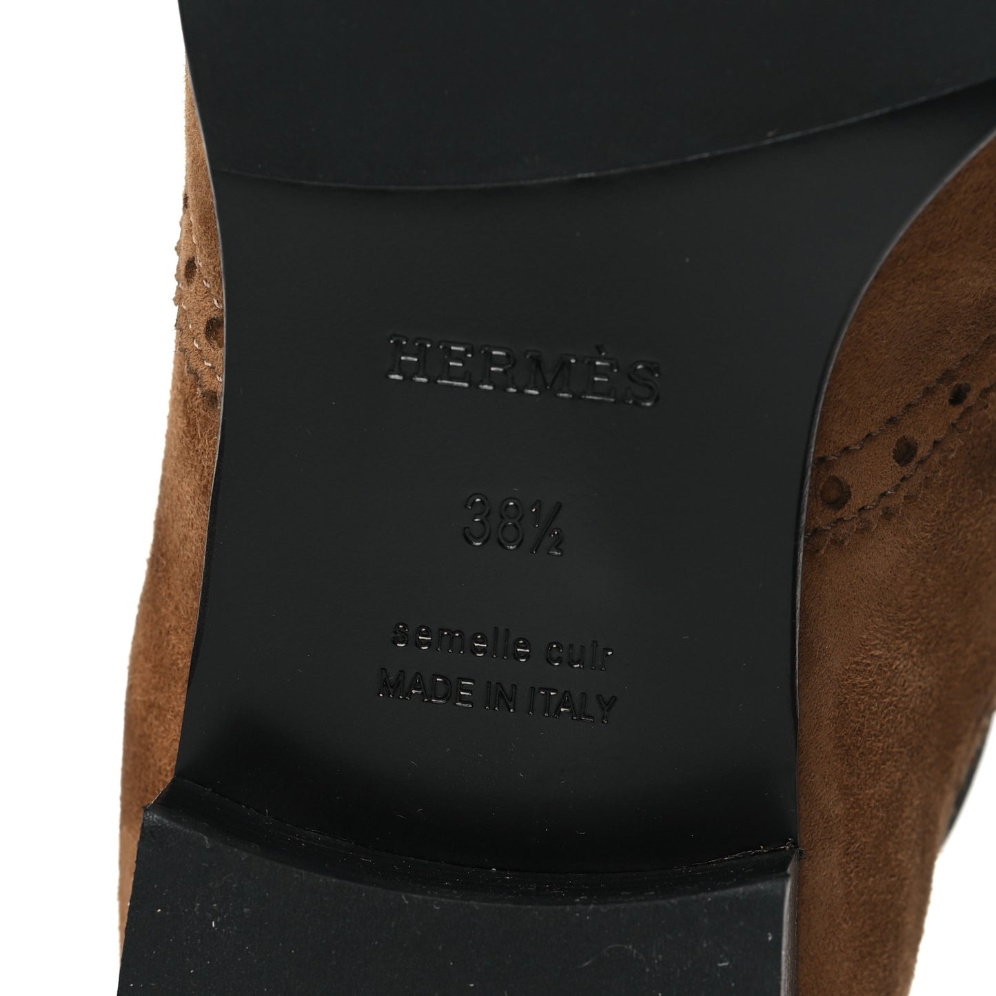 Suede Goatskin Chelsea Ankle Boots 38.5 Brown