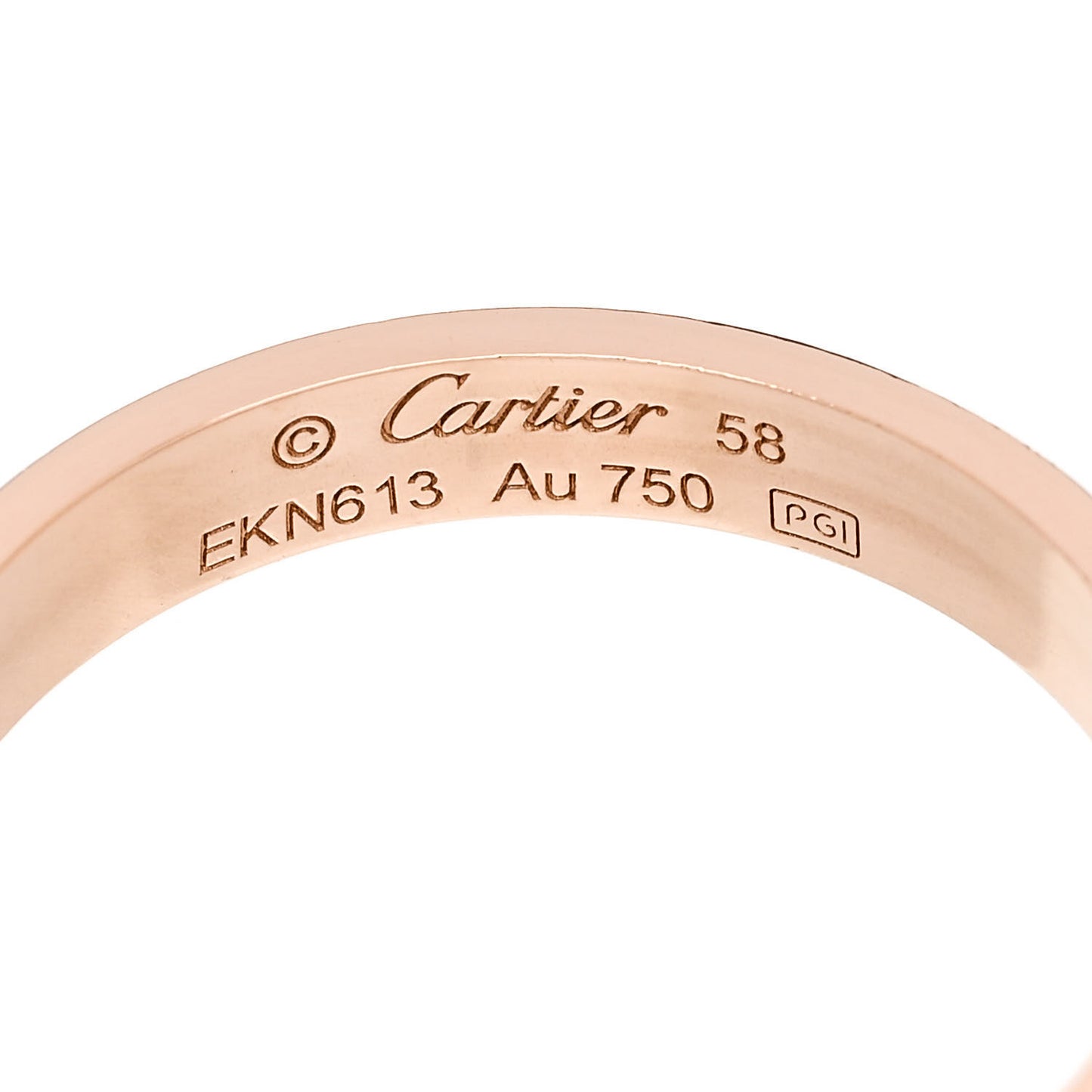 18K Pink Gold 3.5mm LOVE Wedding Band Ring 58 8.5