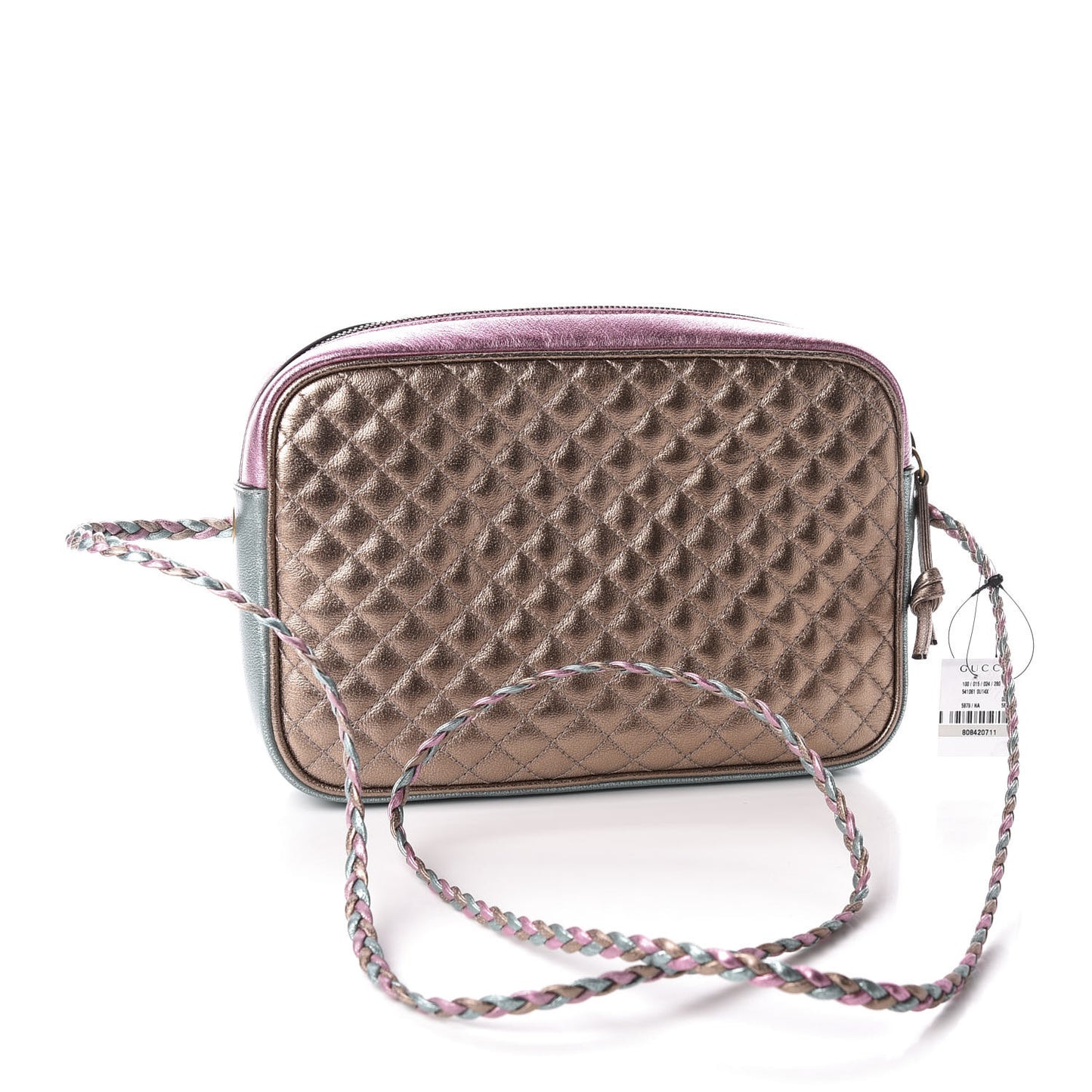 Laminated Nappa Trapuntata Small Zumi Shoulder Bag Rosa Lago Rame