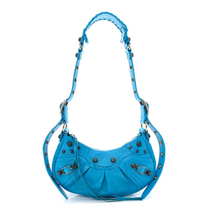 Balenciaga Agneau Arena Le Cagole Shoulder Bag XS Cyan 1 of 11