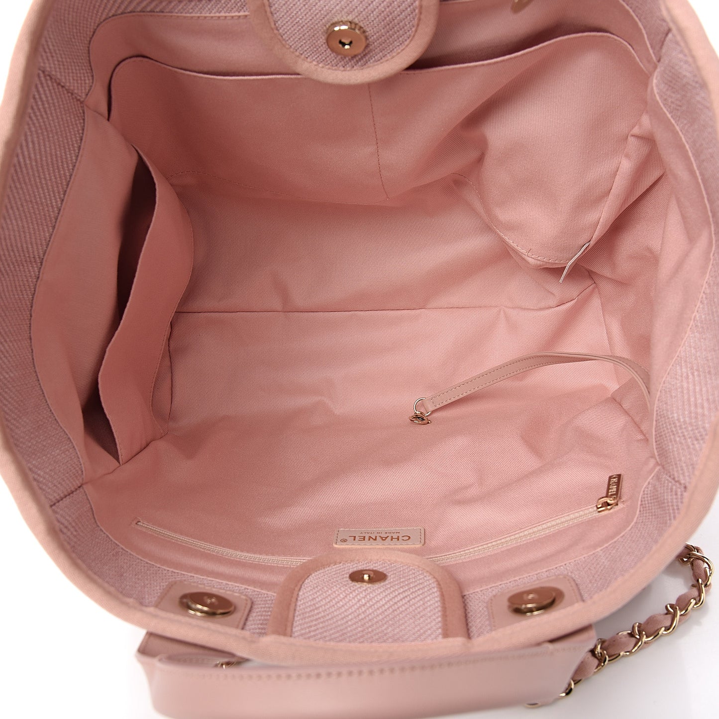 Mixed Fibers Calfskin Medium Deauville Tote Rose Pink