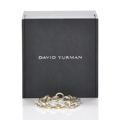 David Yurman Sterling Silver 18K Yellow Gold 10mm Medium Oval Link Bracelet 6 of 6