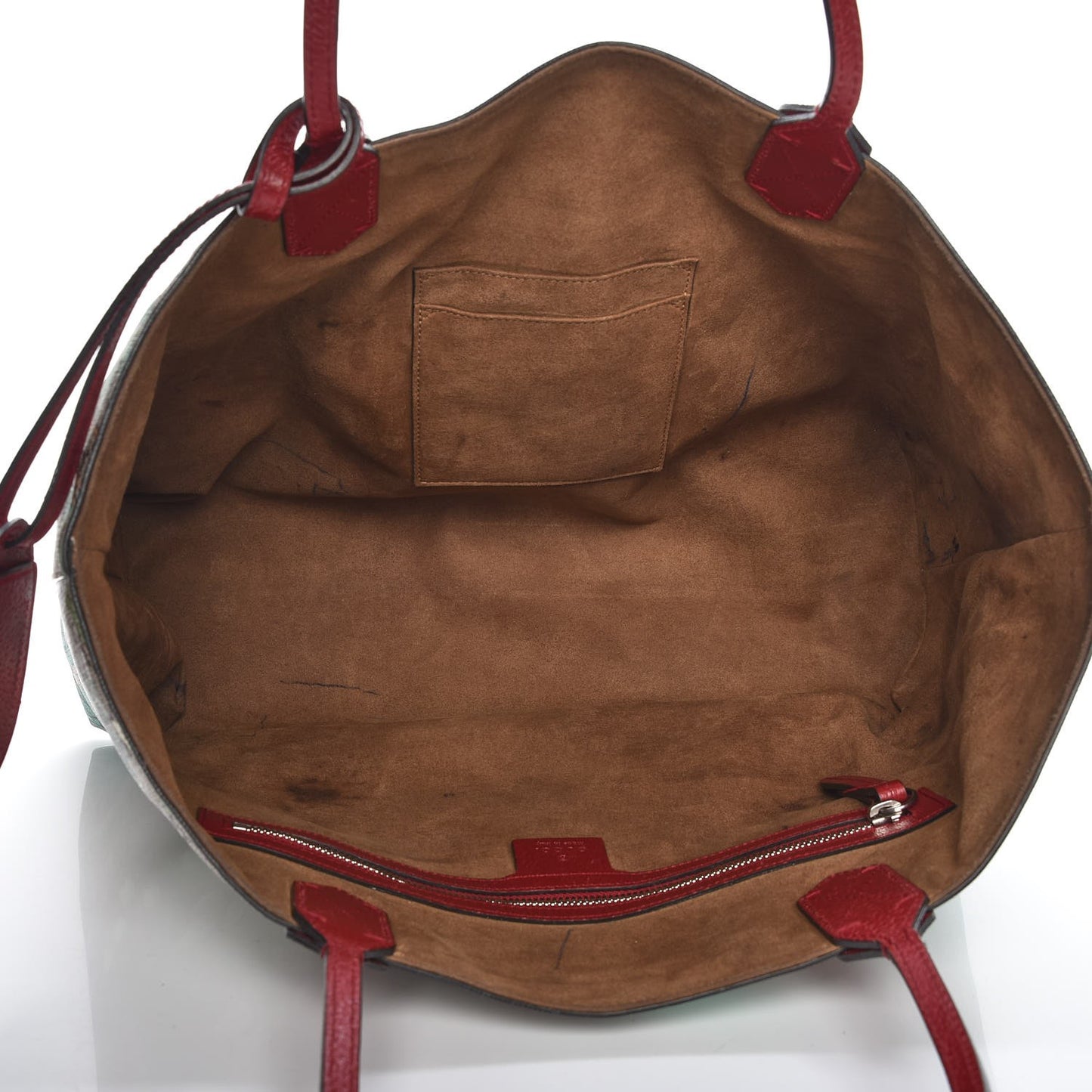 GG Supreme Monogram Tian Medium Shopping Tote Beige Multicolor Red