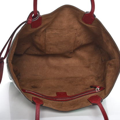 Gucci GG Supreme Monogram Tian Medium Shopping Tote Beige Multicolor Red 5 of 10