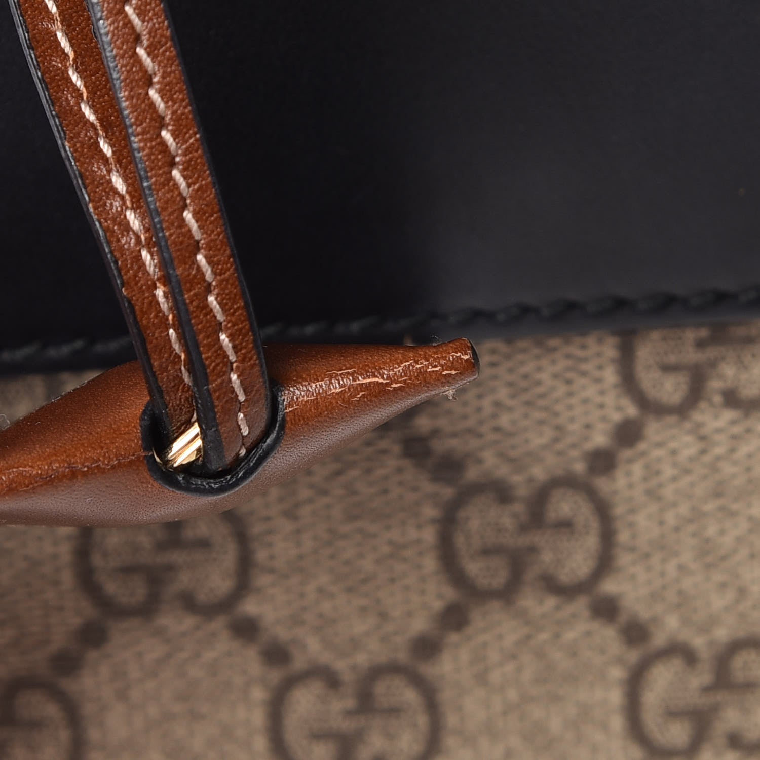 Gucci GG Supreme Monogram Calfskin Medium Padlock Shoulder Bag Beige Black Cuir 20 of 20