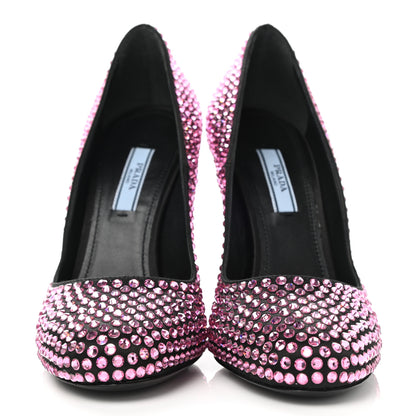 Prada Satin Crystal 105mm Pumps 36 Rosa 2 of 9