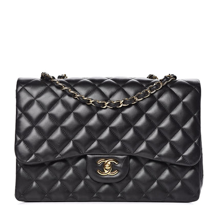 Chanel Lambskin Quilted Jumbo Single Flap Black 1 of 12