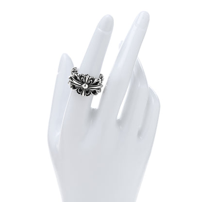 Chrome Hearts Sterling Silver Double Floral Cross Ring 55 7.25 2 of 4