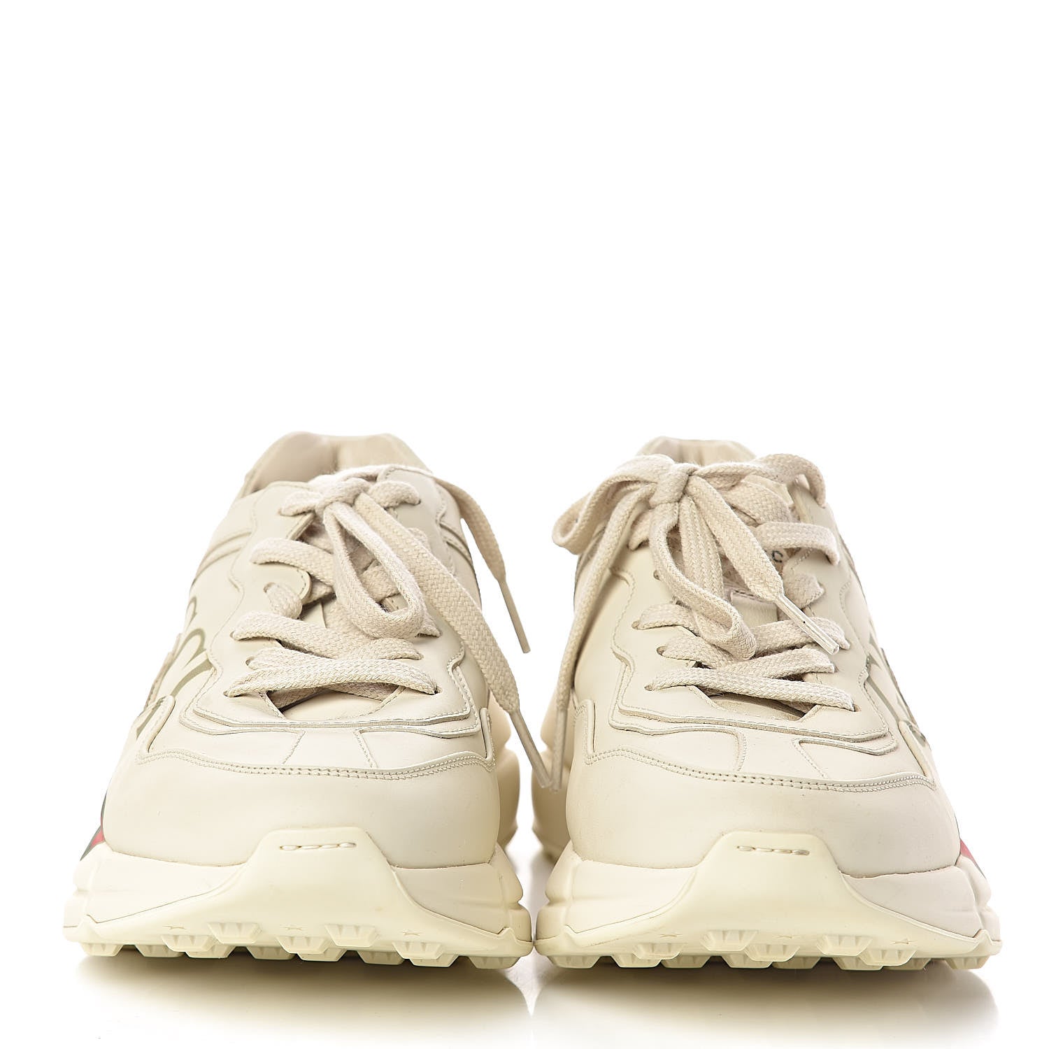 Gucci Calfskin Logo Womens Rhyton Sneakers 37.5 Ivory 2 of 13