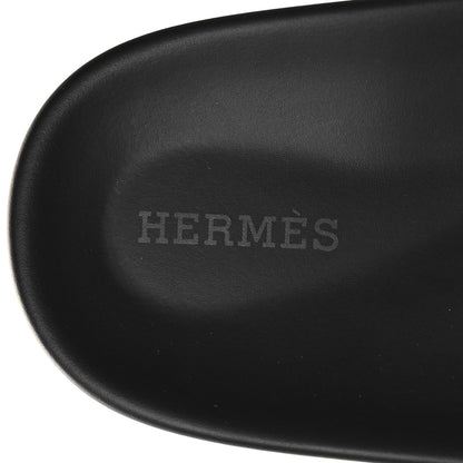 Hermes Techno Fringed H Canvas Caflskin Womens Chypre Sandals 38 Prunoir Black 8 of 9