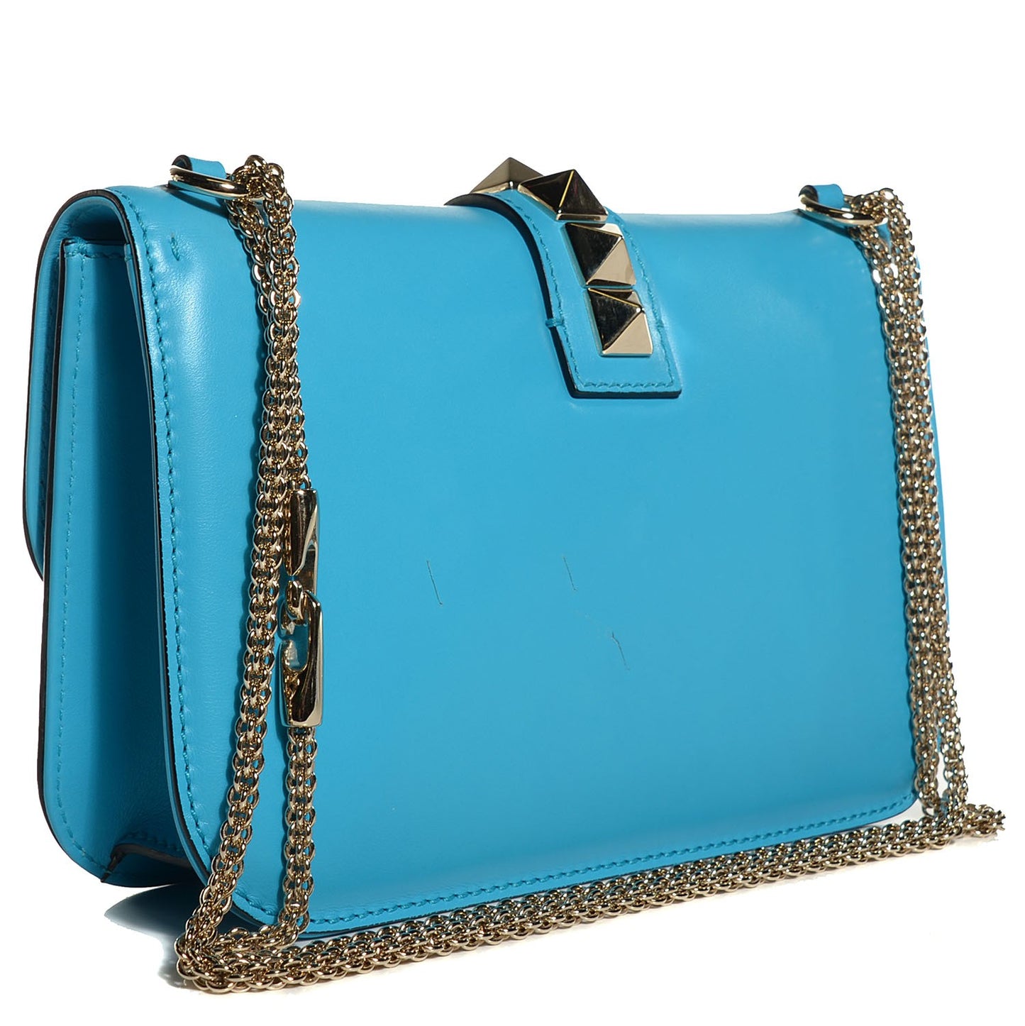 Vitello Medium Glam Lock Rockstud Flap Parrot