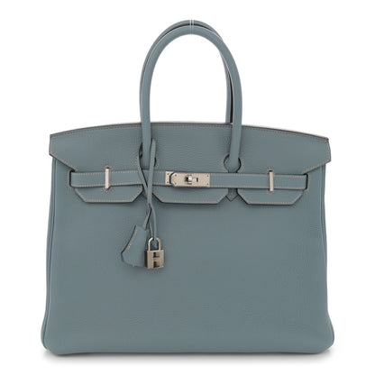 Hermes Togo Birkin 35 Bleu Lin 1 of 15