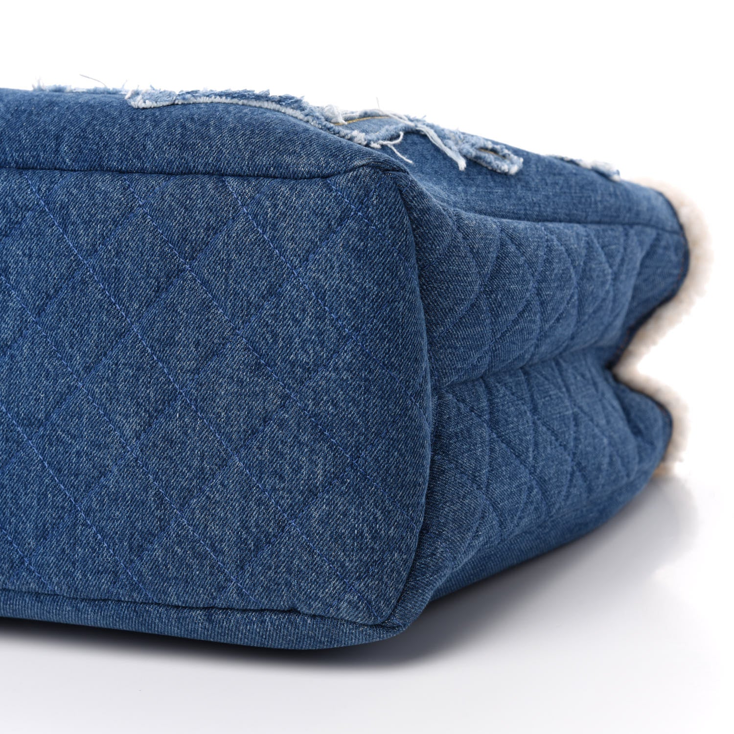 Chanel Denim Shearling Hieroglyph Coco Tote Blue 8 of 11