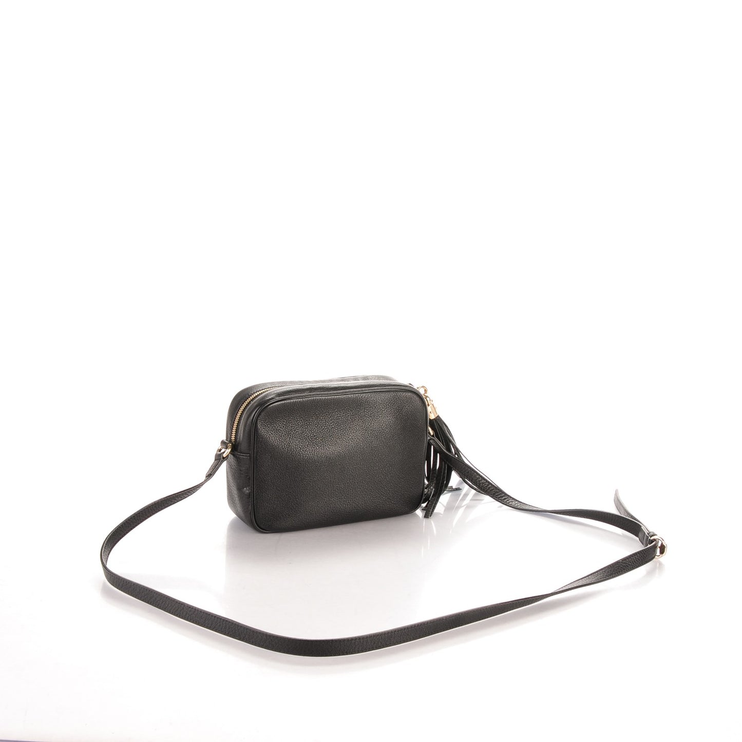 Pebbled Calfskin Small Soho Disco Bag Black