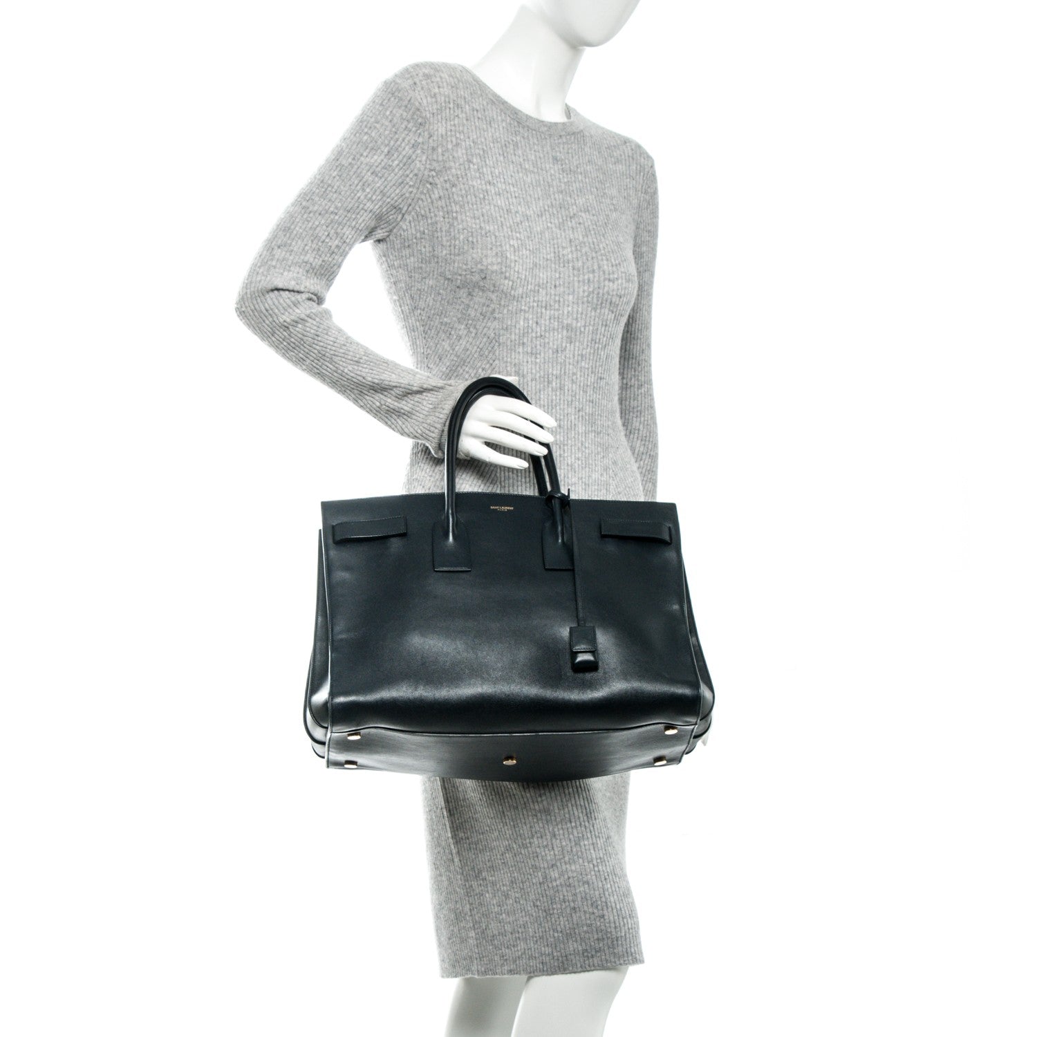 Saint Laurent Calfskin Large Sac de Jour Carryall Midnight Blue 2 of 6