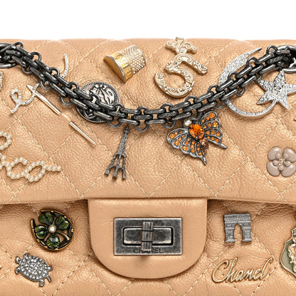 Chanel Metallic Calfskin Quilted Lucky Charms 2.55 Reissue 224 Flap Gold 8 of 10
