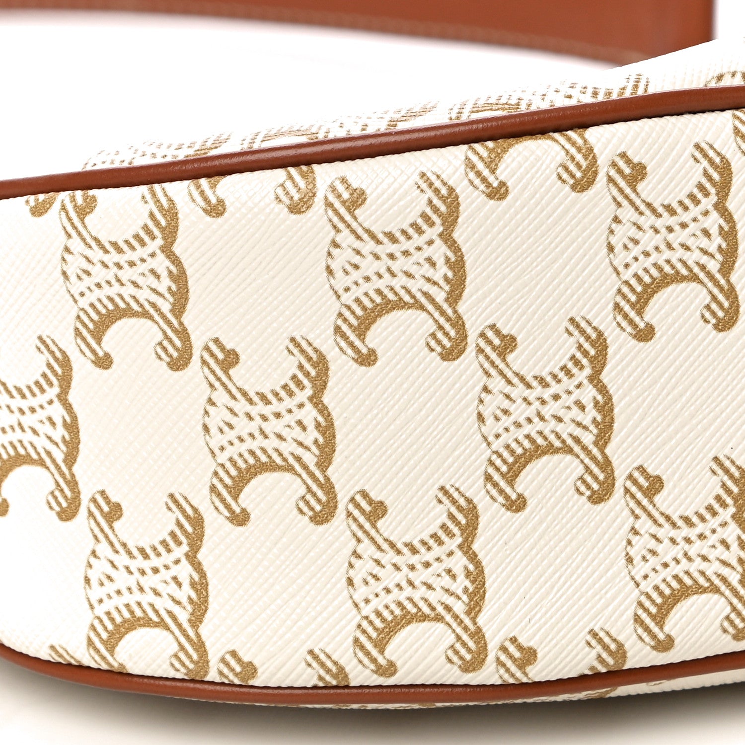 Celine Canvas Calfskin Ava Triomphe Shoulder Bag White 7 of 8