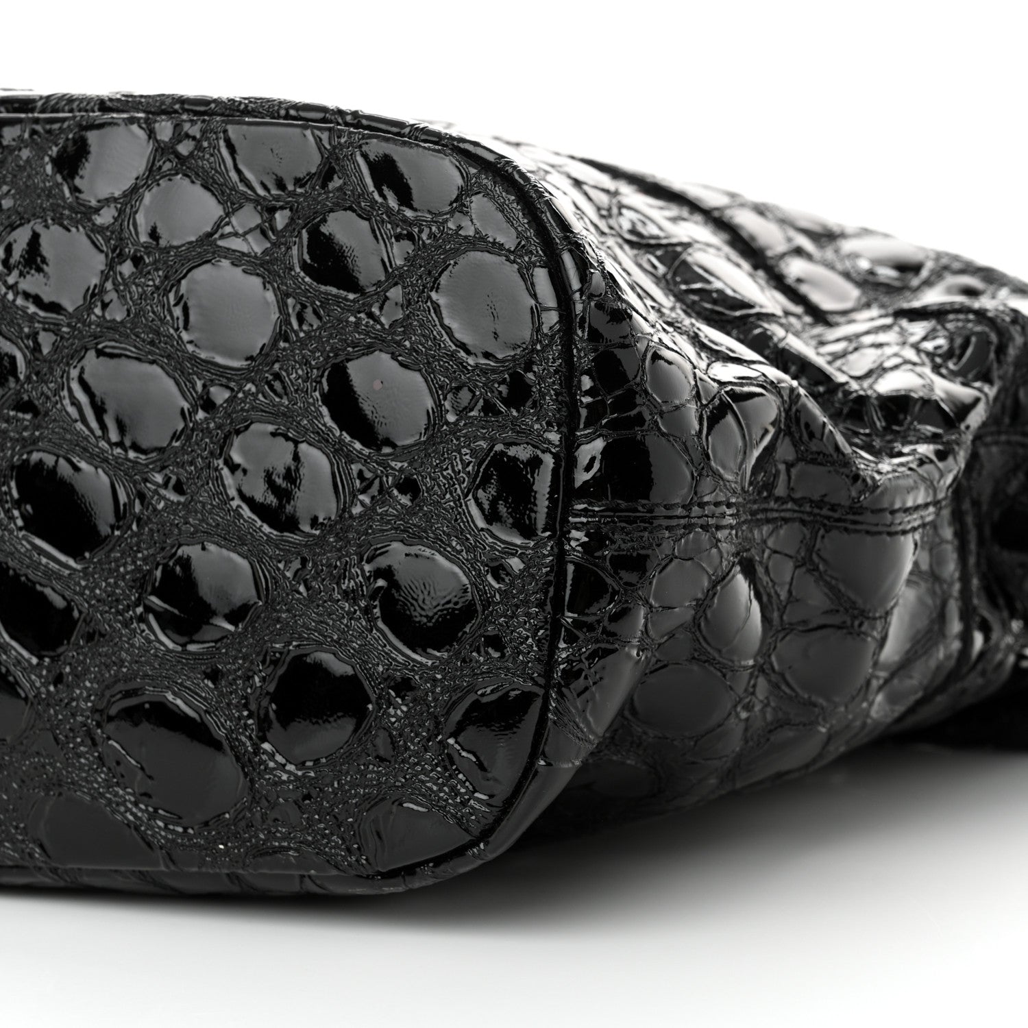 Givenchy Patent Crocodile Embossed Large Nightingale Black 9 of 11
