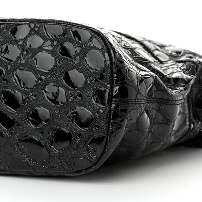 Givenchy Patent Crocodile Embossed Large Nightingale Black 9 of 11