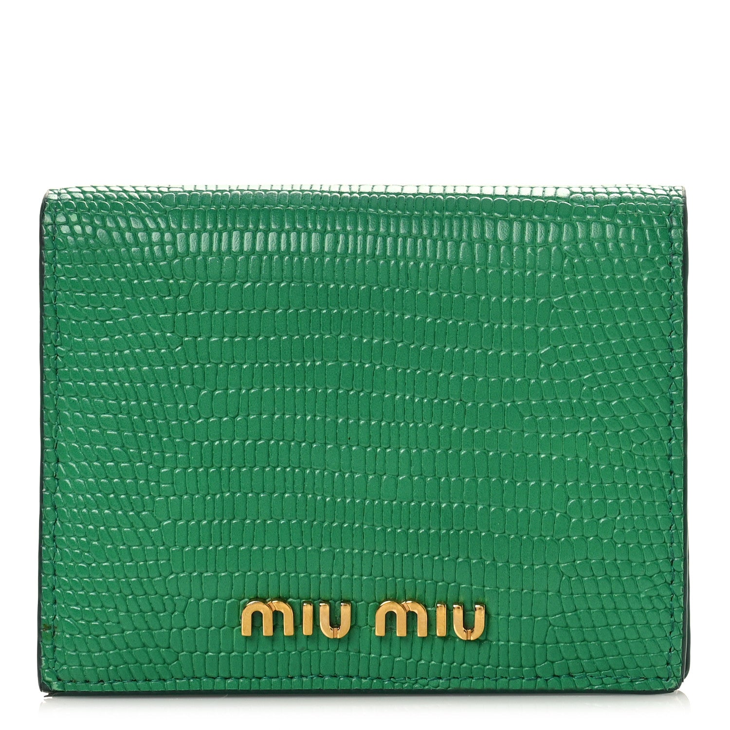 Miu Miu Vernice Lizard Embossed Wallet 1 of 9
