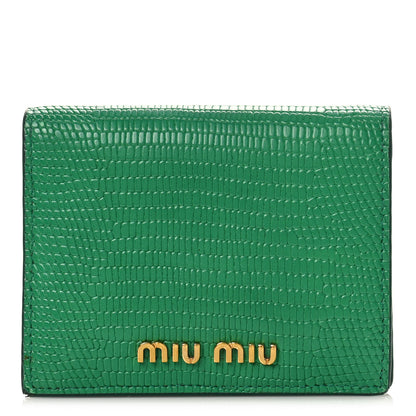 Miu Miu Vernice Lizard Embossed Wallet 1 of 9