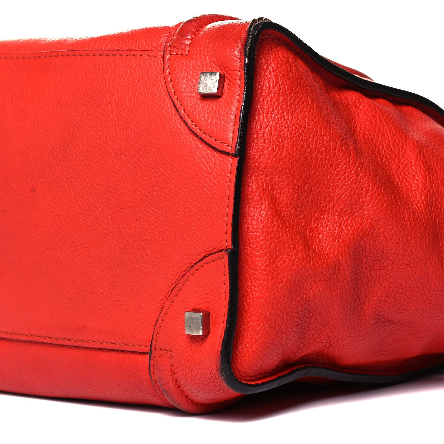 Celine Drummed Calfskin Mini Luggage Vermillion 8 of 12