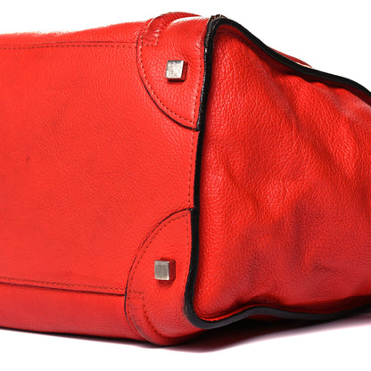 Celine Drummed Calfskin Mini Luggage Vermillion 8 of 12